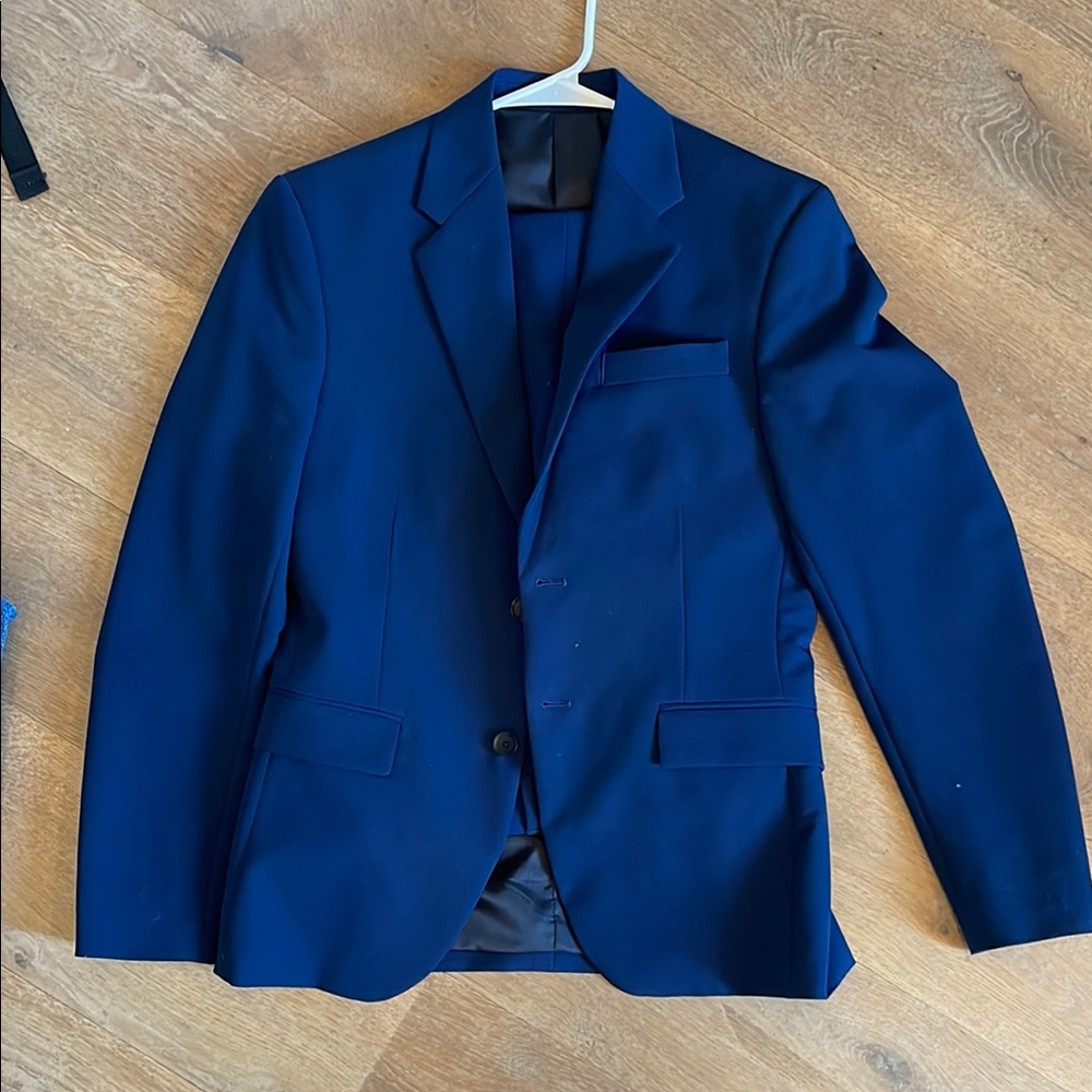 Zara Navy Blue suit 34R jacket 29” pant